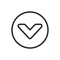 Arrow down icon. Simple line, outline vector elements of pointer icons for ui and ux, website or mobile application Royalty Free Stock Photo