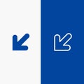 Arrow, , Down, Left Line and Glyph Solid icon Blue banner Line and Glyph Solid icon Blue banner Royalty Free Stock Photo