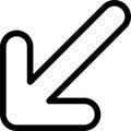 Arrow Down-Left Vector Icon Royalty Free Stock Photo