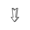 Arrow down line icon