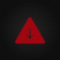 Arrow, down, pyramid vector Light red color retro style vector icon