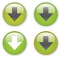 Arrow download green button icon Royalty Free Stock Photo