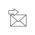 Arrow and Envelope vector Email Forward concept line icon