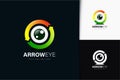 Arrow eye logo design with gradient Royalty Free Stock Photo