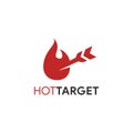 Arrow on fire target logo icon vector template Royalty Free Stock Photo