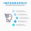 Arrow, Focus, Precision, Target Line icon with 5 steps presentation infographics Background