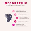 Arrow, Focus, Precision, Target Solid Icon Infographics 5 Steps Presentation Background