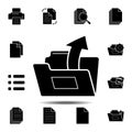 arrow from folder icon. Simple glyph vector element of web, minimalistic icons set for UI and UX, website or mobile application Royalty Free Stock Photo