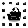 arrow in folder icon. Simple glyph vector element of web, minimalistic icons set for UI and UX, website or mobile application Royalty Free Stock Photo