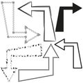 Arrow frame collection. Decorative arrow designs. Various artistic styles. Vector illustration. Royalty Free Stock Photo