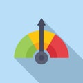 Arrow gauge survey icon flat vector. Satisfaction level