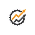 Arrow gear icon vector illustration Logo Template Royalty Free Stock Photo