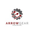 Arrow Gear Icon Vector Logo Template Illustration Design Royalty Free Stock Photo