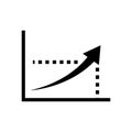 Arrow go up, bar graph. line style icon. business icon. Design vector Royalty Free Stock Photo