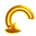 Arrow gold metallic 3d
