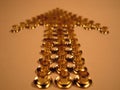 Arrow of gold rivets Royalty Free Stock Photo