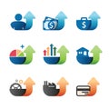 Arrow Graph chart Business concept Icons set. Royalty Free Stock Photo