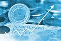 Arrow graph going up and polish currency Royalty Free Stock Photo