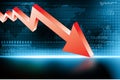 Arrow Graph showing business decline Royalty Free Stock Photo