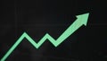Arrow on the graph Stock market macro monitor Royalty Free Stock Photo