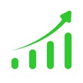 Arrow growth and fall vector icon set. Modern graphs of trading on stock exchanges vector. Bankruptcy and default vector