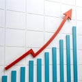 Arrow Growth Graph Increase isolated on white background Royalty Free Stock Photo