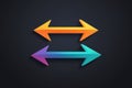 Two color arrow icon design,Generative AI Royalty Free Stock Photo