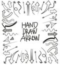 Arrow hand draw vector illustration