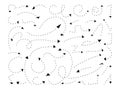 Arrow hand drawn doodle point dash line vector set Royalty Free Stock Photo