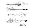 Arrow hand drawn set. Vector arrows collection in boho rustic st Royalty Free Stock Photo