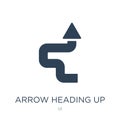 arrow heading up icon in trendy design style. arrow heading up icon isolated on white background. arrow heading up vector icon