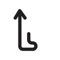Arrow heading up icon vector isolated on white background, Arrow