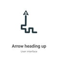Arrow heading up vector icon on white background. Flat vector arrow heading up icon symbol sign from modern user interface