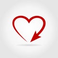 Arrow heart Royalty Free Stock Photo