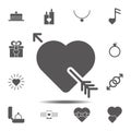 Arrow in the heart, Cupid icon. Simple glyph, flat vector element of valentines day icons set for UI and UX, website or mobile Royalty Free Stock Photo