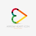 Arrow heart icon company logo, business concept Royalty Free Stock Photo