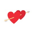 Arrow heart icon. Valentines day symbol. Romance elements Royalty Free Stock Photo