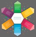 Arrow and hexagon infographic. Vector template with 6 options. Royalty Free Stock Photo