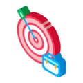 Arrow Hit Target And Case Job Hunting isometric icon