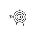 Arrow hitting target line icon Royalty Free Stock Photo