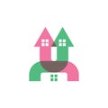 arrow house  icon vector concept  illustration Royalty Free Stock Photo