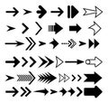 Arrow icon. Big set of vector flat arrows