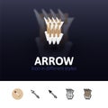 Arrow icon in different style Royalty Free Stock Photo