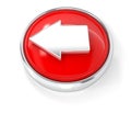 Arrow icon on glossy red round button Royalty Free Stock Photo