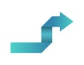 Blue arrow to turn right Icon symbol or button. Royalty Free Stock Photo