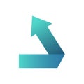 Icon symbol or button the blue arrow is very cornering Royalty Free Stock Photo