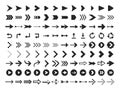 Arrow Icon. Infographic arrows sign, next or back web button and right pointer vector silhouette icons set