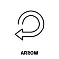 Arrow icon or logo in modern line style.