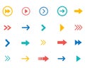 Arrow icon set. Arrows colored collection. White background Royalty Free Stock Photo