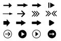 Arrow icon. Set of black arrows icon